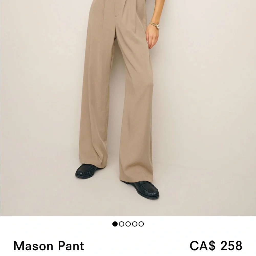 Reformation Mason Pant in Khaki - Picture 2 of 6